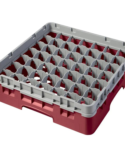 Giá Đựng Ly Camrack® Cambro 49S318416 49 Ngăn - (1) Thanh Nối Xám, Màu Cranberry