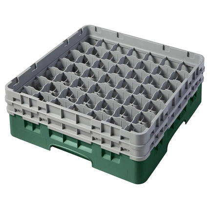 Giá Đựng Ly Camrack® Cambro 49S434119 49 Ngăn - 2 Thanh Nối Màu Xám, Xanh Sherwood