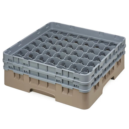 Giá Đựng Ly Camrack® Cambro 49S434184 49 Ngăn - 2 Thanh Nối Màu Xám, Màu Be