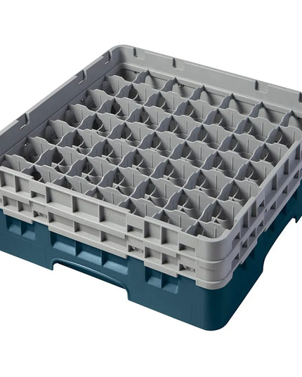 Giá Đựng Ly Camrack® Cambro 49S434414 49 Ngăn - 2 Thanh Nối Màu Xám, Xanh Teal