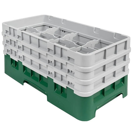 Giá Đựng Ly Camrack Cambro 8HS638119 Cỡ Nửa Khay 8 Ngăn - (3) Thanh Nối, Màu Xanh Lá Sherwood