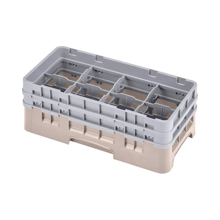 Giá Đựng Ly Camrack Cambro 8HS638184 Cỡ Nửa Khay 8 Ngăn - (3) Thanh Nối, Màu Beige