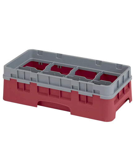 Giá Đựng Ly Camrack Cambro 8HS638416 Cỡ Nửa Khay 8 Ngăn - (3) Thanh Nối, Màu Cranberry