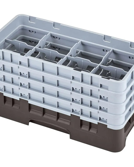 Giá Đựng Ly Camrack Cambro 8HS800167 Nửa Khay 8 Ngăn - 4 Thanh Nối, Màu Nâu