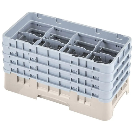 Giá Đựng Ly Camrack Cambro 8HS800184 Nửa Khay 8 Ngăn - 4 Thanh Nối, Màu Be