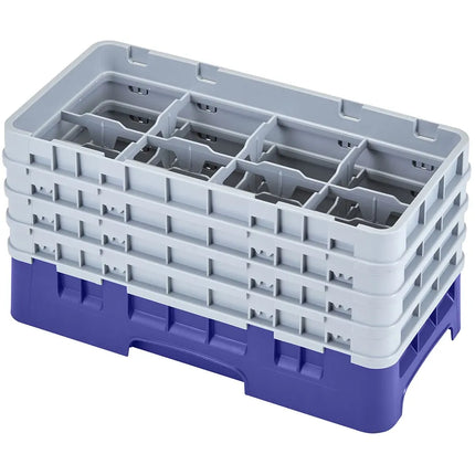 Giá Đựng Ly Camrack Cambro 8HS800186 Nửa Khay 8 Ngăn - 4 Thanh Nối, Xanh Navy