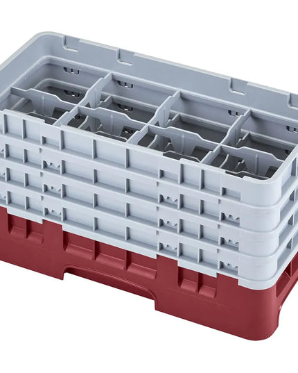 Giá Đựng Ly Camrack Cambro 8HS800416 Nửa Khay 8 Ngăn - 4 Thanh Nối, Đỏ Cranberry