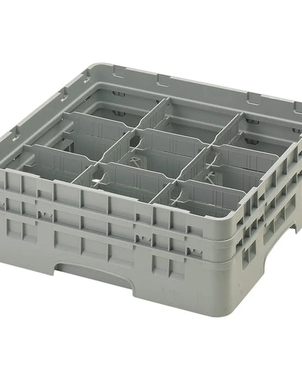 Giá Đựng Ly Camrack® Cambro 9S434151 9 Ngăn - 2 Thanh Nối Màu Xám, Xám Nhạt