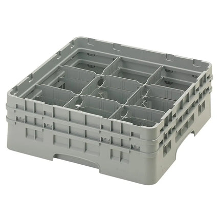 Giá Đựng Ly Camrack® Cambro 9S434151 9 Ngăn - 2 Thanh Nối Màu Xám, Xám Nhạt
