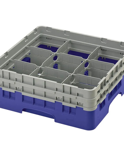 Giá Đựng Ly Camrack® Cambro 9S434186 9 Ngăn - (2) Thanh Nối Xám, Màu Navy Blue