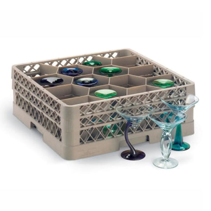 Giá Đựng Ly Vollrath TR18JJJJJ Traex® Rack Max Cỡ Lớn 12 Ngăn - 5 Thanh Nối, Beige