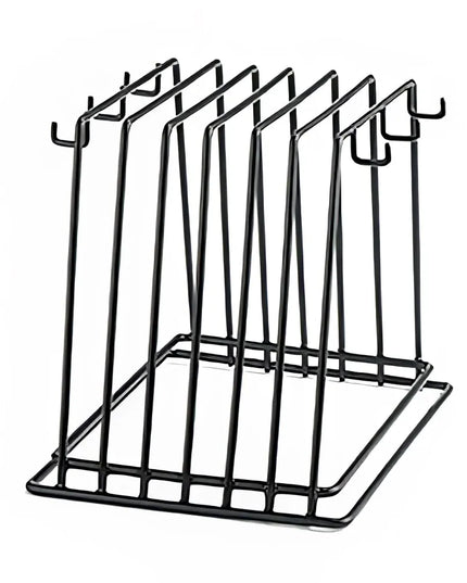 Giá Đựng Thớt Tablecraft CBR6BK 6 Khe Phủ Vinyl Đen Kèm 6 Móc Treo Bàn Chải