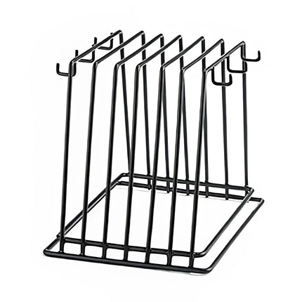 Giá Đựng Thớt Tablecraft CBR6BK 6 Khe Phủ Vinyl Đen Kèm 6 Móc Treo Bàn Chải