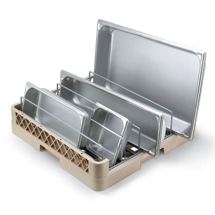 Giá Rổ Máy Rửa Chén Vollrath TR22 Cỡ Đầy Đủ 5 Ngăn Hở Hai Đầu - Be