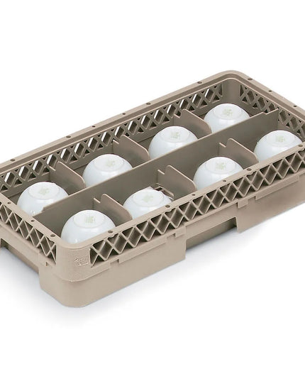 Giá Rửa Chén Vollrath HR1B1A Nửa Khay, 8 Ngăn, (1) Thanh Nối Mở, Nhựa, Beige