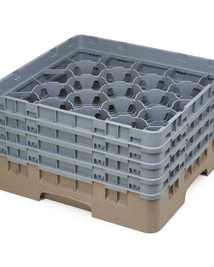 Giá Rửa Ly Cambro Camrack® 20S800184 20 Ngăn - 4 Tầng Mở Rộng Xám, Be