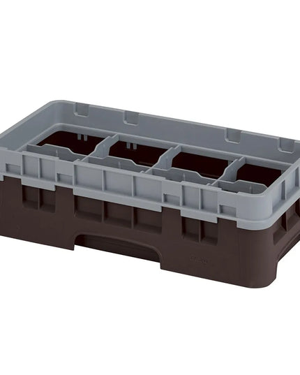 Giá Rửa Ly Cambro Camrack 8HS318167 Nửa Khay, 8 Ngăn - Có Tầng Mở Rộng, Nâu