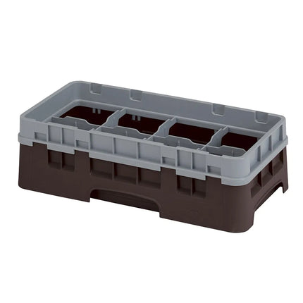Giá Rửa Ly Cambro Camrack 8HS318167 Nửa Khay, 8 Ngăn - Có Tầng Mở Rộng, Nâu