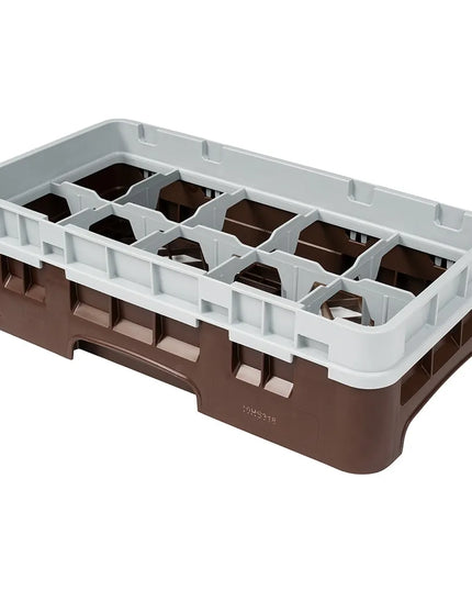 Giá Rửa Ly Camrack Cambro 10HS318167 - Có Thanh Nối, 10 Ngăn, Màu Nâu