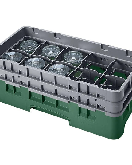 Giá Rửa Ly Camrack Cambro 10HS434119 10 Ngăn (2) Thanh Nâng Màu Xanh Sherwood
