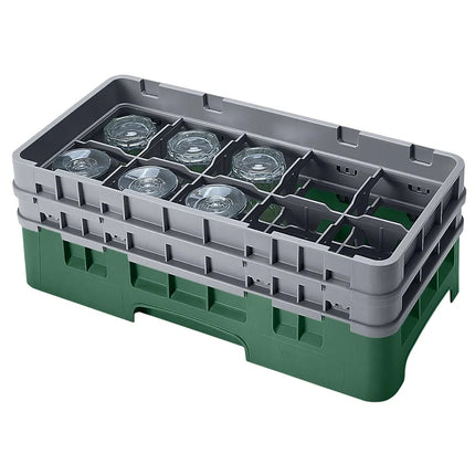 Giá Rửa Ly Camrack Cambro 10HS434119 10 Ngăn (2) Thanh Nâng Màu Xanh Sherwood