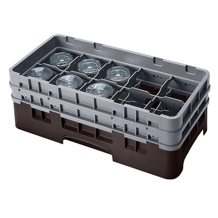 Giá Rửa Ly Camrack Cambro 10HS434167 10 Ngăn (2) Thanh Nâng Màu Nâu