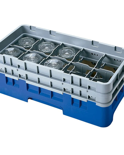 Giá Rửa Ly Camrack Cambro 10HS434186 10 Ngăn (2) Thanh Nâng Màu Xanh Navy