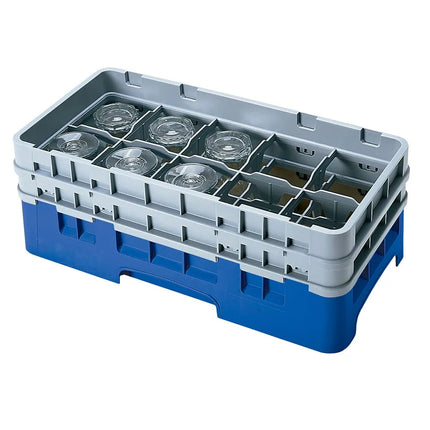 Giá Rửa Ly Camrack Cambro 10HS434186 10 Ngăn (2) Thanh Nâng Màu Xanh Navy