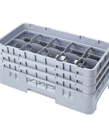 Giá Rửa Ly Camrack Cambro 10HS638151 - (3) Thanh Nối, 10 Ngăn, Màu Xám Nhạt
