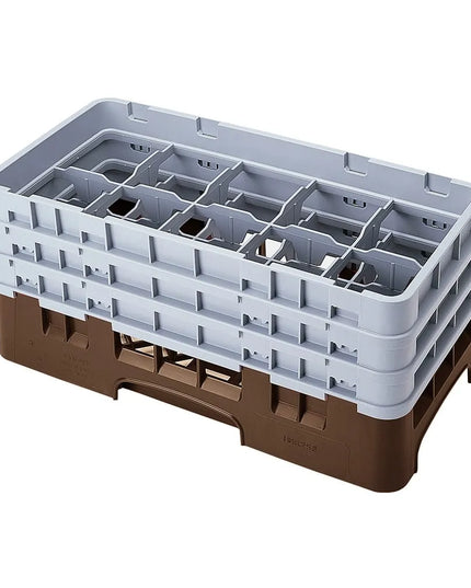 Giá Rửa Ly Camrack Cambro 10HS638167 - (3) Thanh Nối, 10 Ngăn, Màu Nâu