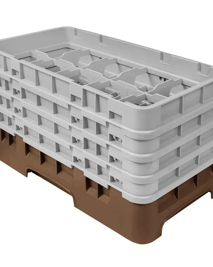 Giá Rửa Ly Camrack Cambro 10HS800167 - (4) Thanh Nối, 10 Ngăn, Màu Nâu