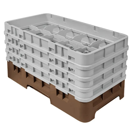 Giá Rửa Ly Camrack Cambro 10HS800167 - (4) Thanh Nối, 10 Ngăn, Màu Nâu