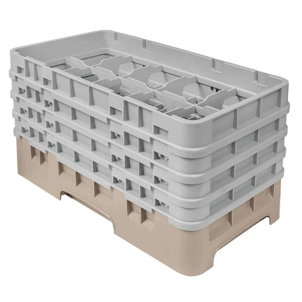 Giá Rửa Ly Camrack Cambro 10HS800184 - (4) Thanh Nối, 10 Ngăn, Màu Be