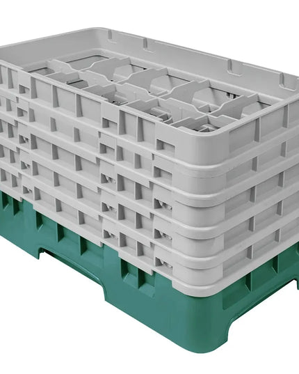 Giá Rửa Ly Camrack Cambro 10HS958119 - (5) Thanh Nối, 10 Ngăn, Màu Xanh Sherwood
