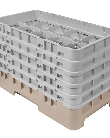 Giá Rửa Ly Camrack Cambro 10HS958184 - (5) Thanh Nối, 10 Ngăn, Màu Be