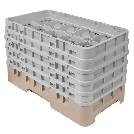 Giá Rửa Ly Camrack Cambro 10HS958184 - (5) Thanh Nối, 10 Ngăn, Màu Be