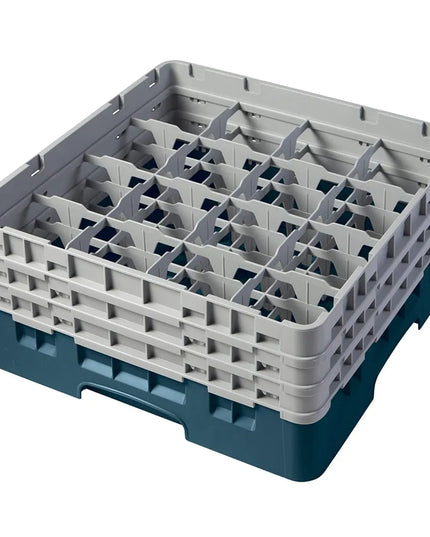 Giá Rửa Ly Camrack® Cambro 16S638414 16 Ngăn - (3) Thanh Nối Màu Xám, Xanh Ngọc