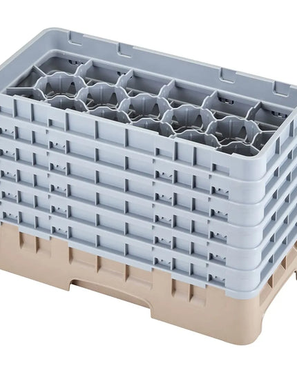 Giá Rửa Ly Camrack Cambro 17HS1114184 17 Ngăn (6) Thanh Nâng Màu Be