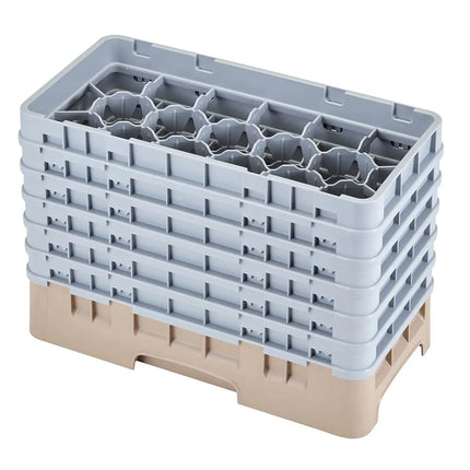Giá Rửa Ly Camrack Cambro 17HS1114184 17 Ngăn (6) Thanh Nâng Màu Be