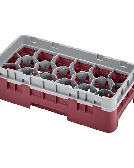 Giá Rửa Ly Camrack Cambro 17HS318416 17 Ngăn (1) Thanh Nâng Màu Đỏ Cranberry