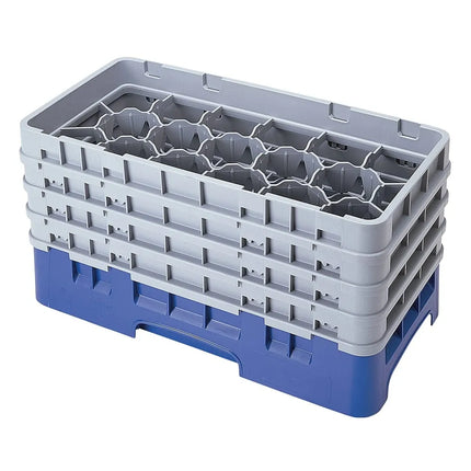 Giá Rửa Ly Camrack Cambro 17HS800186 - (4) Thanh Nối, 17 Ngăn, Màu Xanh Navy