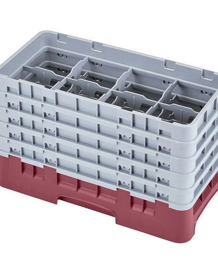 Giá Rửa Ly Camrack Cambro 17HS958416 - (5) Thanh Nối, 17 Ngăn, Màu Cranberry