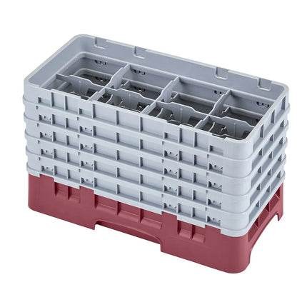 Giá Rửa Ly Camrack Cambro 17HS958416 - (5) Thanh Nối, 17 Ngăn, Màu Cranberry