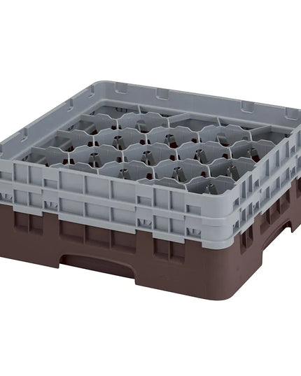 Giá Rửa Ly Camrack® Cambro 20S434167 20 Ngăn - (2) Thanh Nối Màu Xám, Nâu