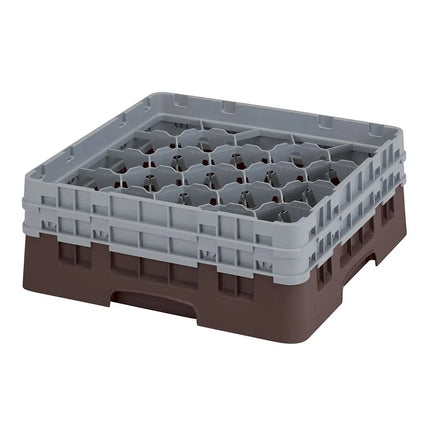 Giá Rửa Ly Camrack® Cambro 20S434167 20 Ngăn - (2) Thanh Nối Màu Xám, Nâu
