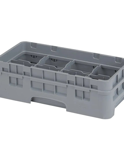 Giá Rửa Ly Camrack Cambro 8HS318151 Nửa Khay, 8 Ngăn, Có Thanh Nối, Xám Nhạt