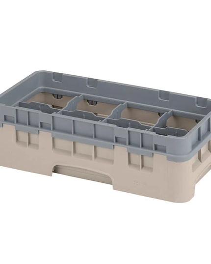 Giá Rửa Ly Camrack Cambro 8HS318184 Nửa Khay, 8 Ngăn, Có Thanh Nối, Beige