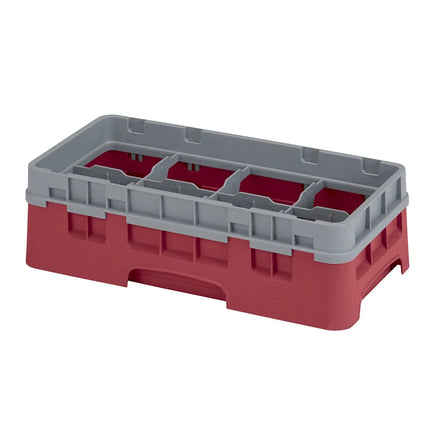 Giá Rửa Ly Camrack Cambro 8HS318416 Nửa Khay, 8 Ngăn, Có Thanh Nối, Đỏ Cranberry