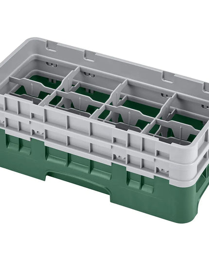 Giá Rửa Ly Camrack Cambro 8HS434119 Nửa Khay, (2) Thanh Nối, 8 Ngăn, Xanh Sherwood