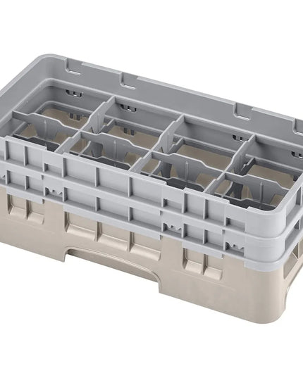 Giá Rửa Ly Camrack Cambro 8HS434184 Nửa Khay, (2) Thanh Nối, 8 Ngăn, Beige